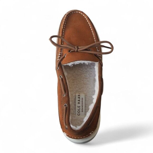 Cole Haan GrandPro Rally Shearling Slip-on Suede Moccasin Brown C34586 Men\'s 11M main image 4